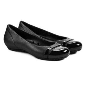 Crocs Patent Cap Toe Ballet Flats Black Sz 8​​​​​​